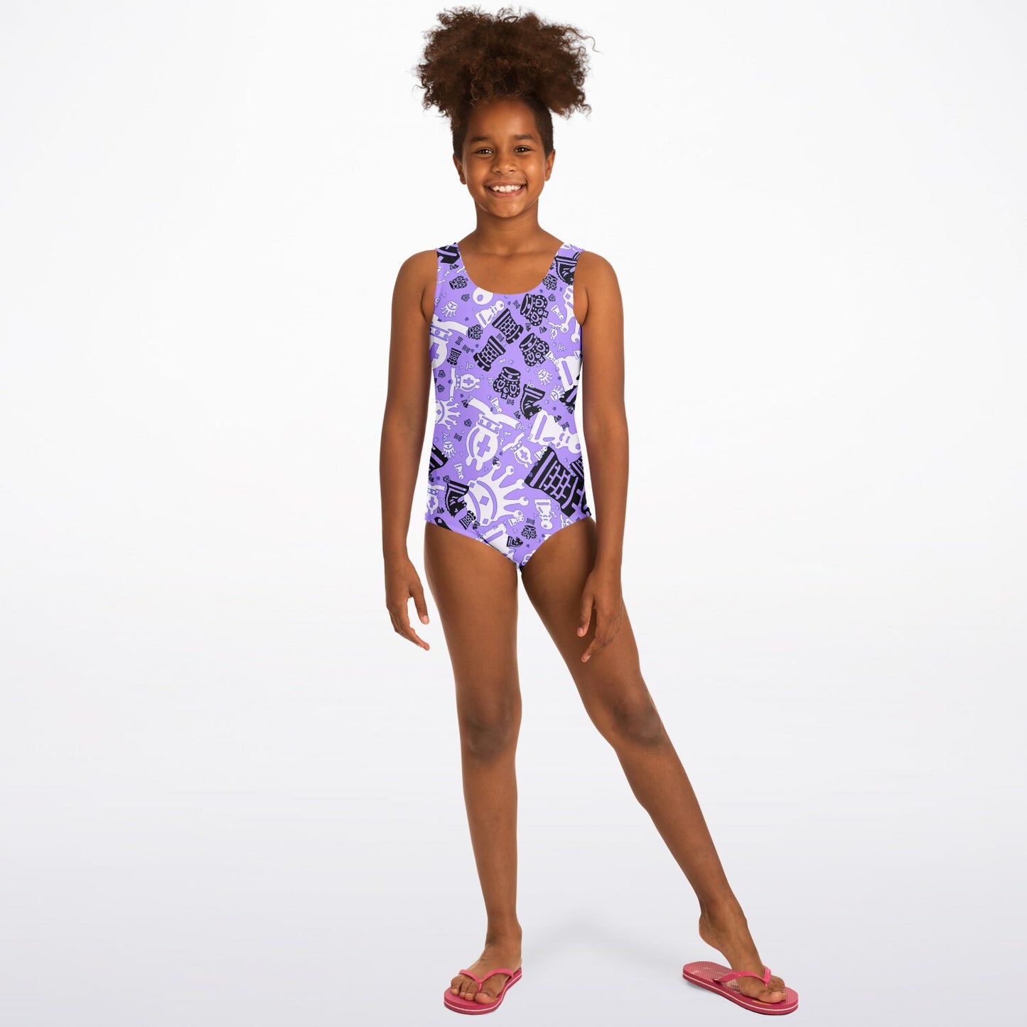 Kids One-Piece Swimsuit - Bold Lavender