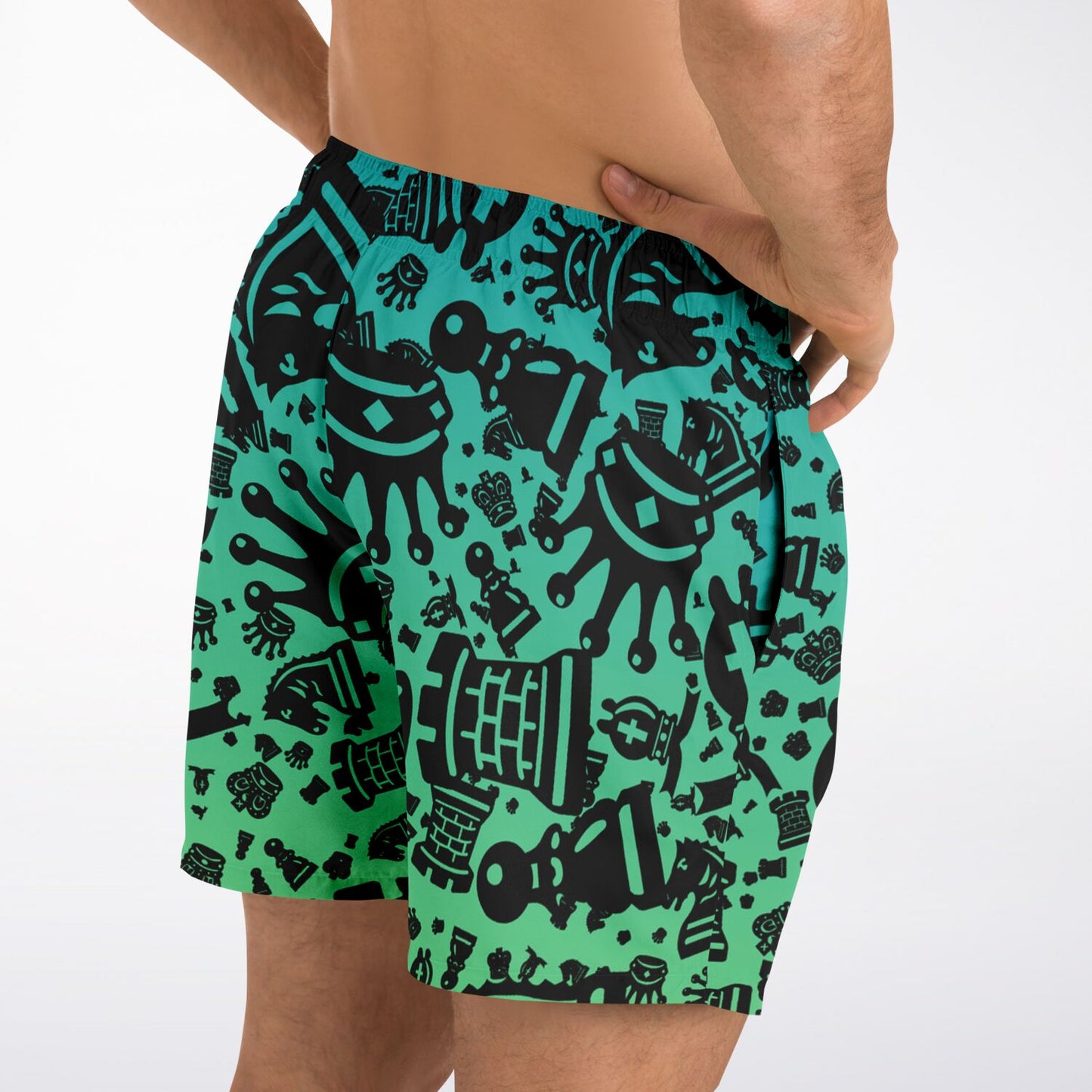 Men's Swim Trunks - Blue and Green