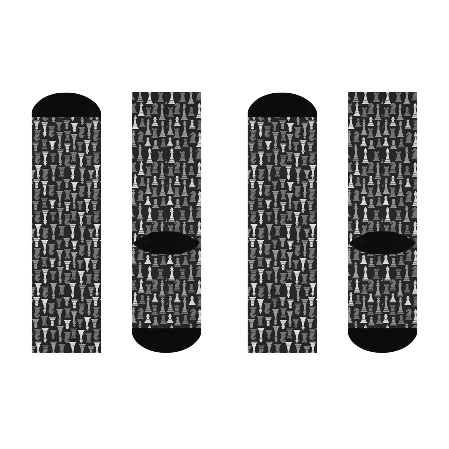 Cushioned Crew Socks - Black Multi