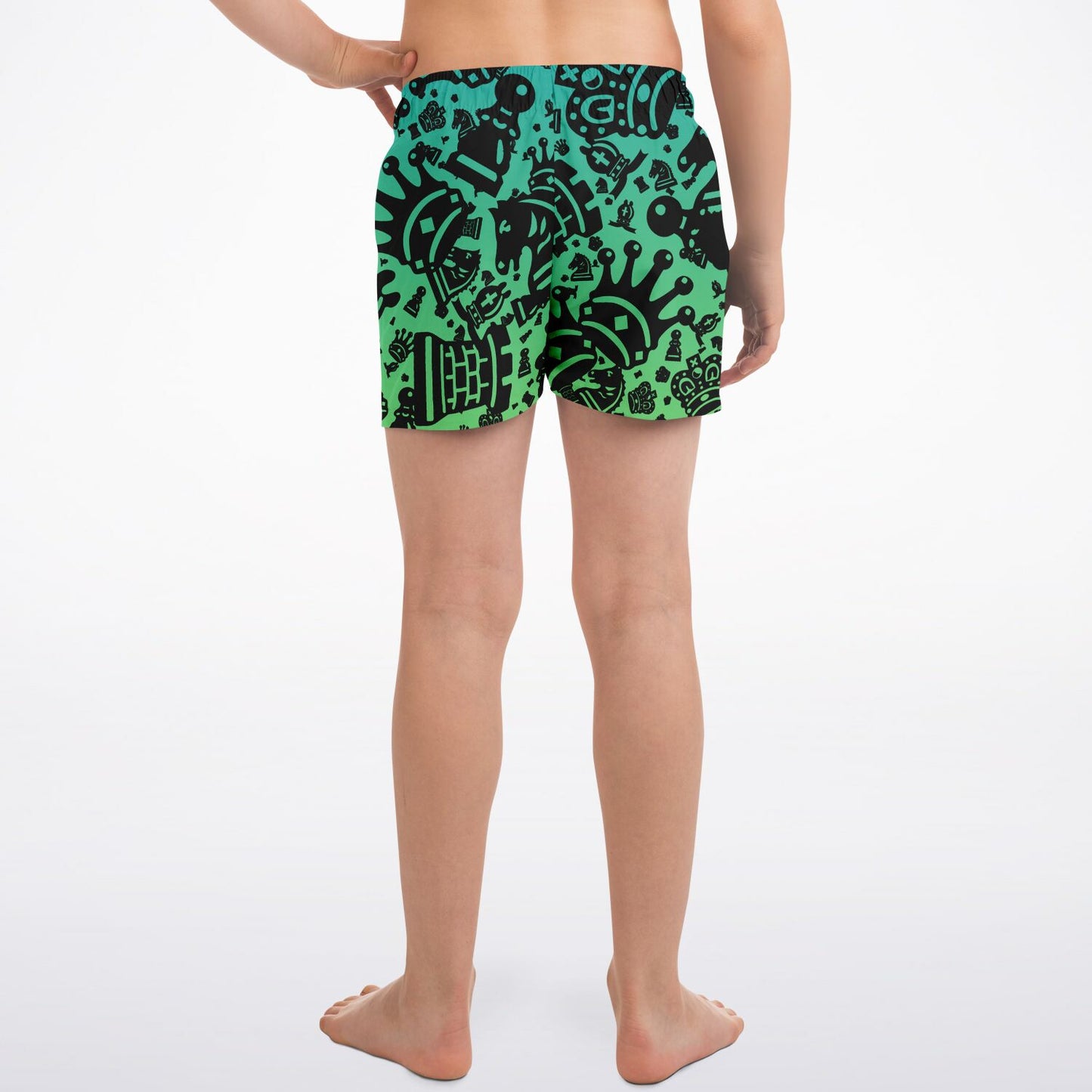 Kids Swim Trunks - Blue and Green