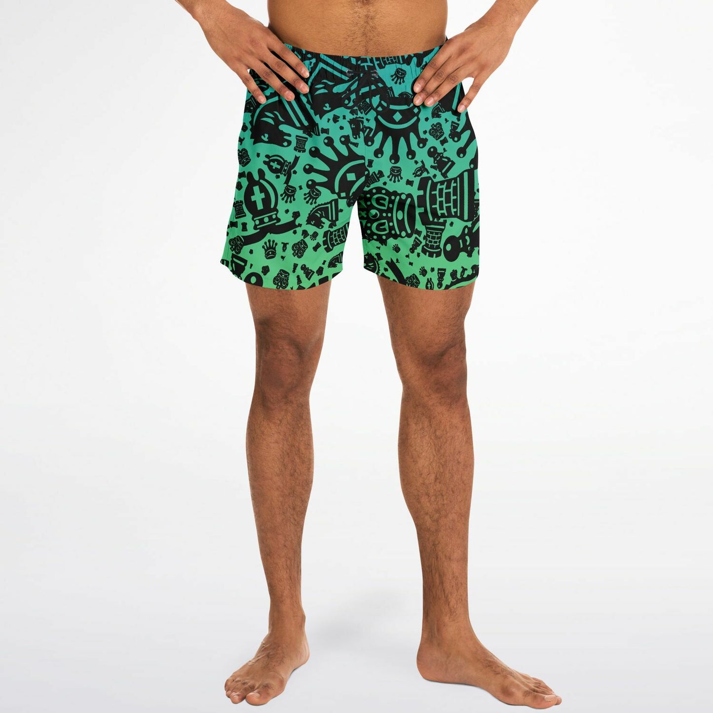 Men's Swim Trunks - Blue and Green