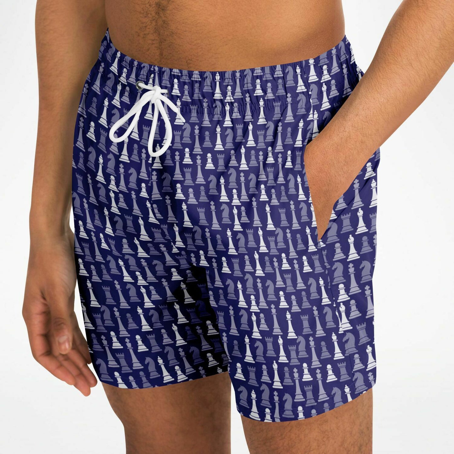 Men's Swim Trunks - Navy and White