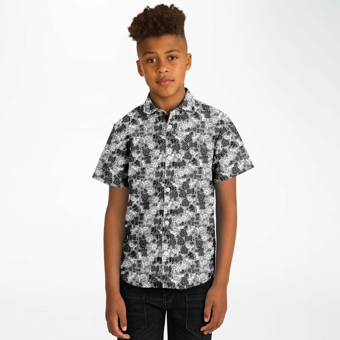 Kids/Youth Short Sleeve Button Down Shirt