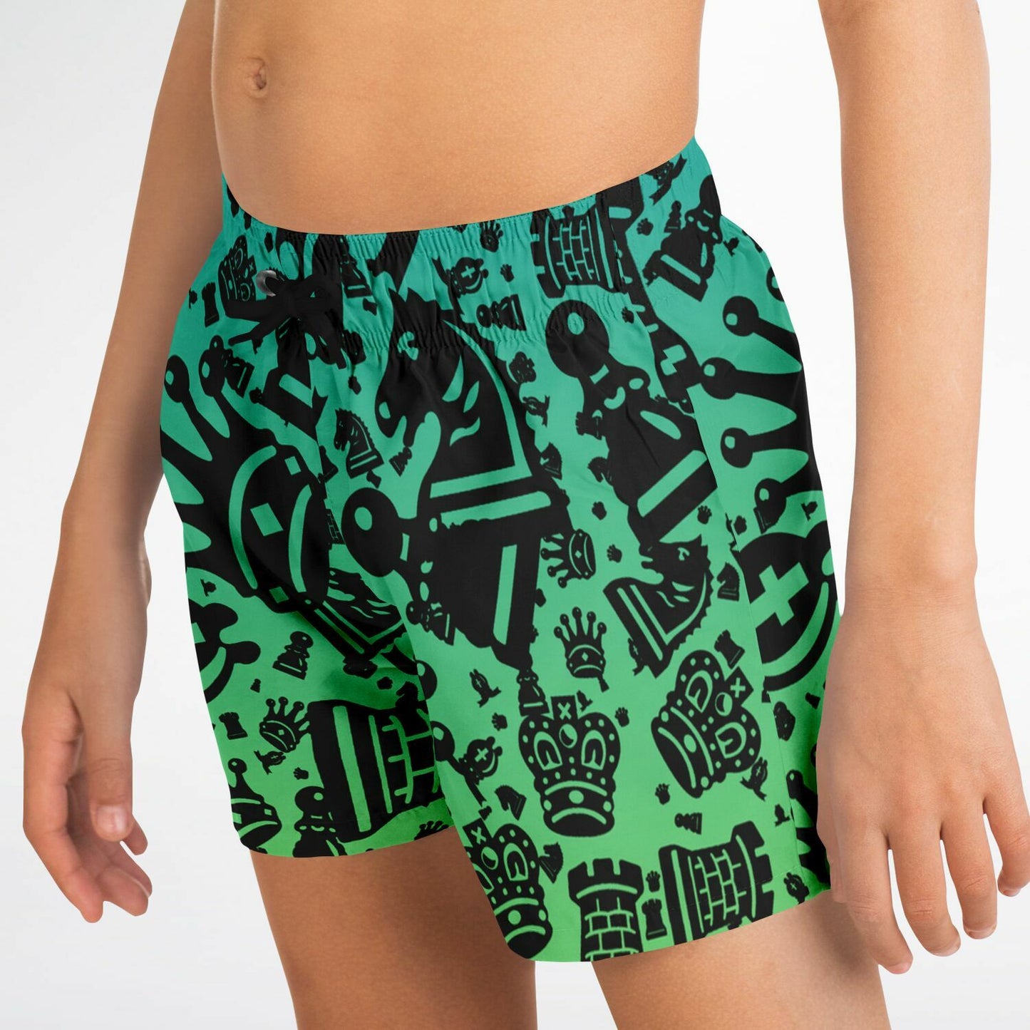 Kids Swim Trunks - Blue and Green