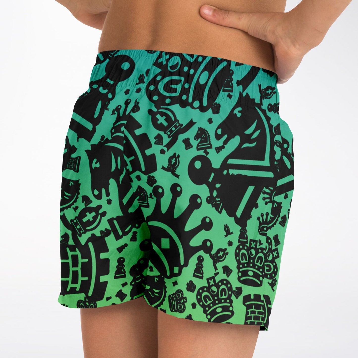 Kids Swim Trunks - Blue and Green
