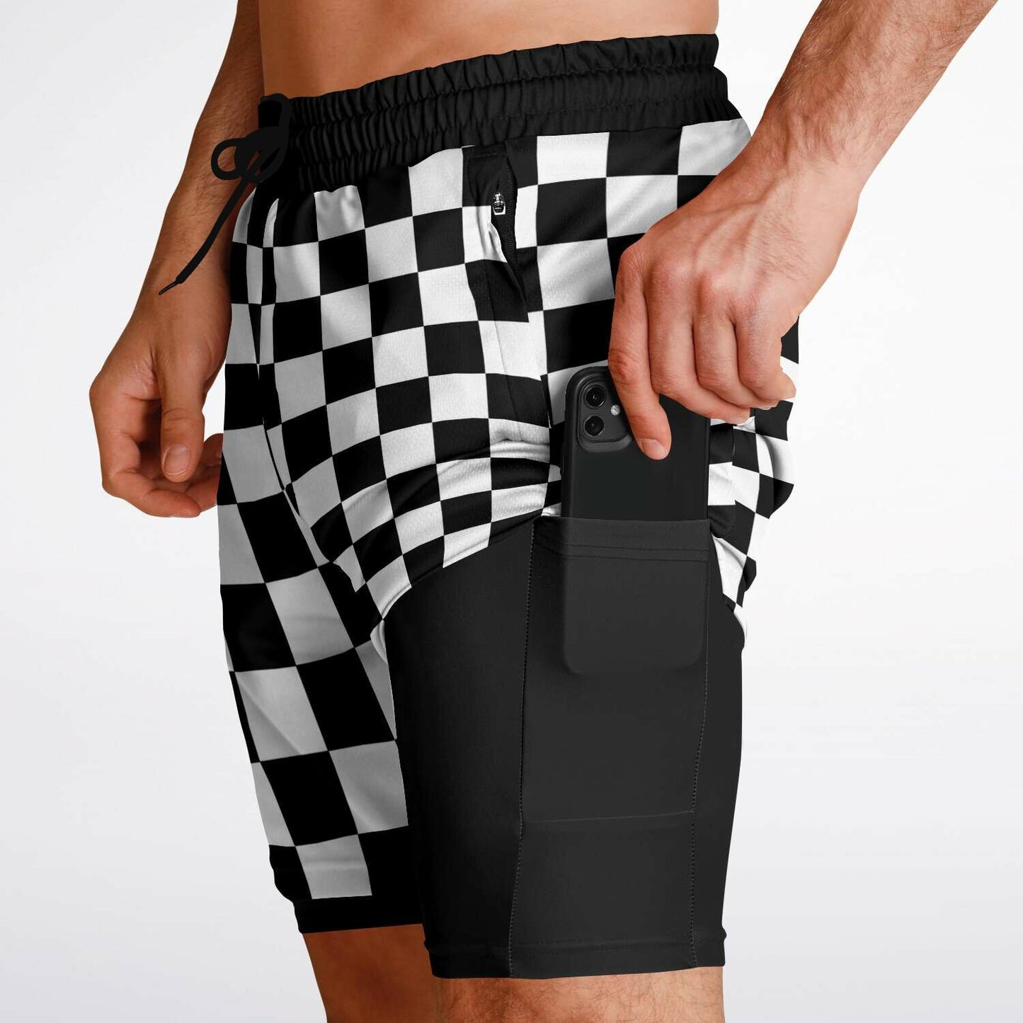 Men's 2-in-1 Shorts - Chess Board