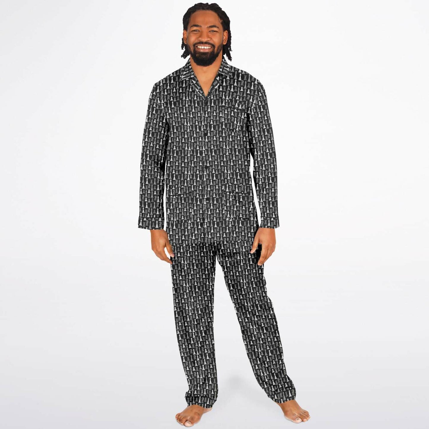 Men's Satin Pajamas - Black