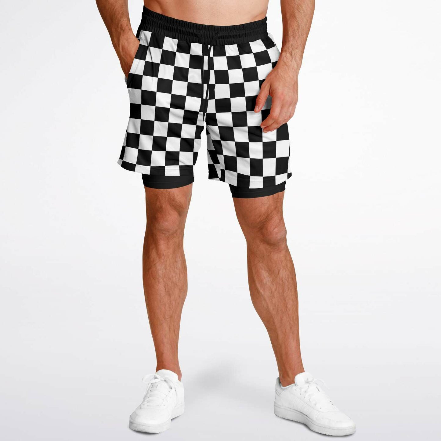 Men's 2-in-1 Shorts - Chess Board