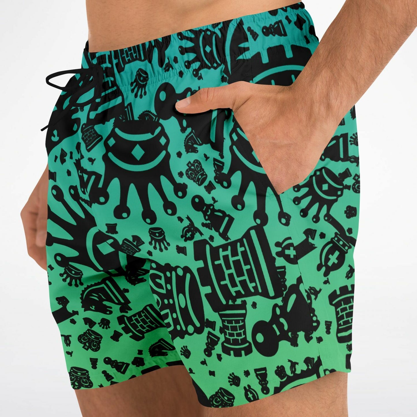 Men's Swim Trunks - Blue and Green