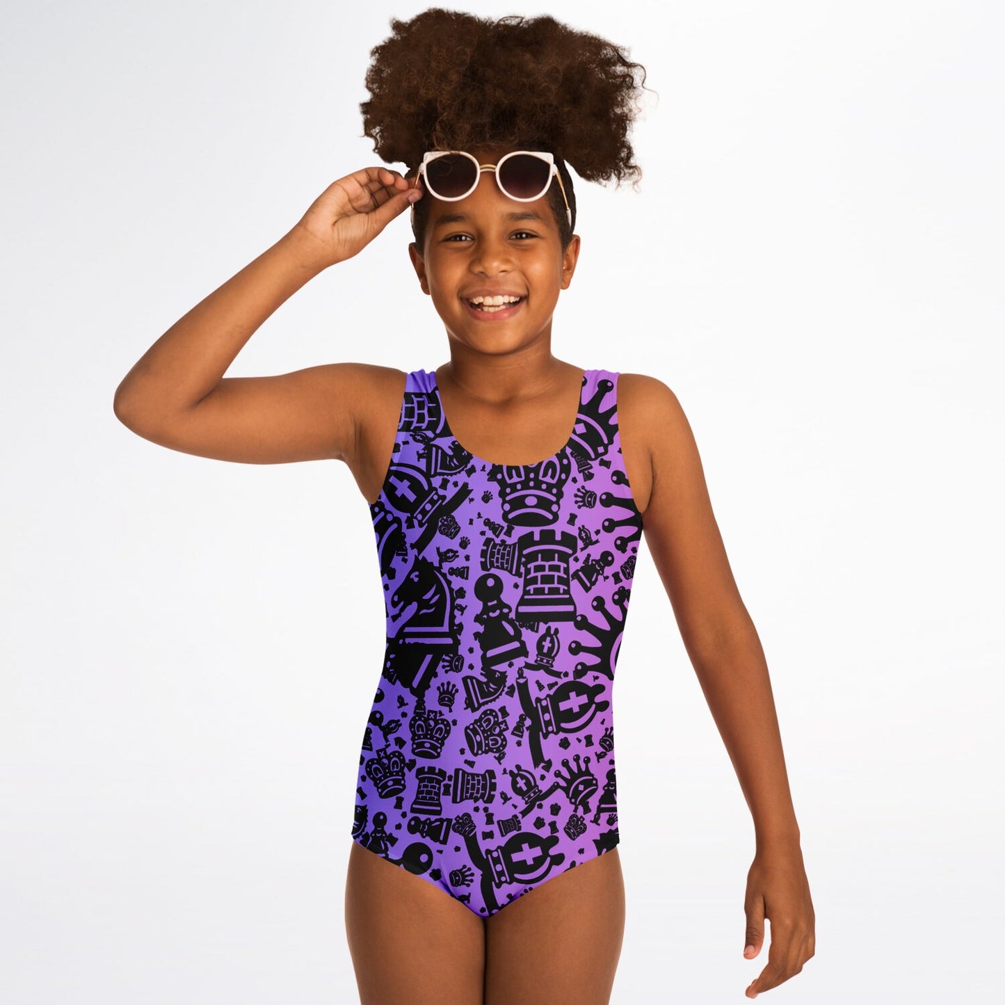 Kids One-Piece Swimsuit - Pink and Purple