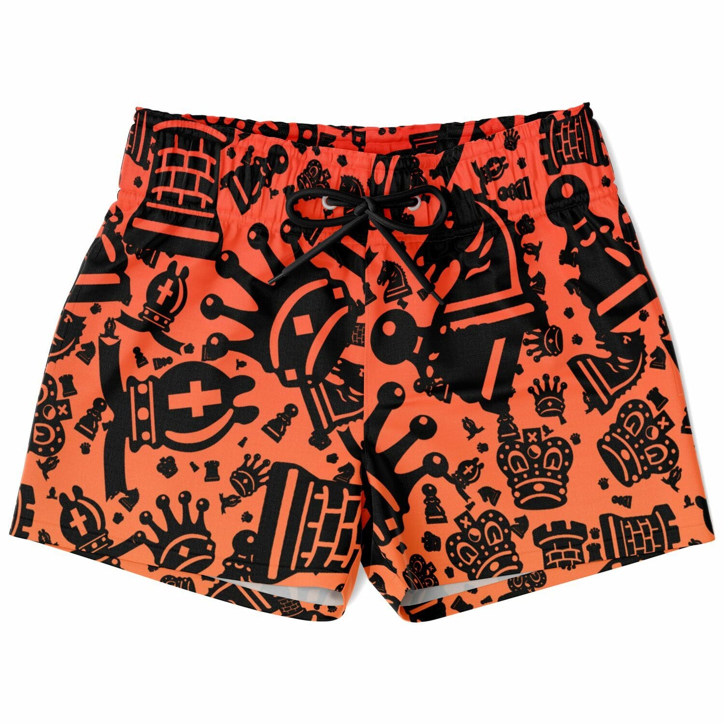 Kids Swim Trunks - Red and Orange