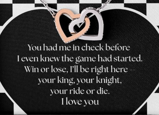 Interlocking Hearts Chess Necklace - From Your King
