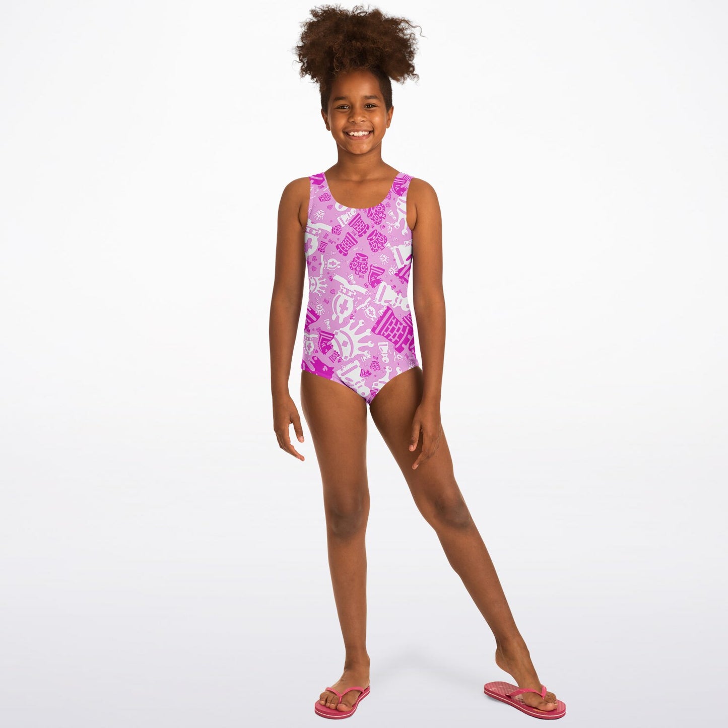 Kids One-Piece Swimsuit - Bold Pink