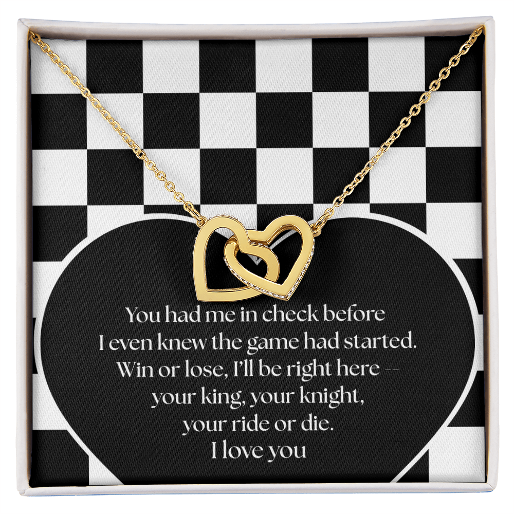 Interlocking Hearts Chess Necklace - From Your King
