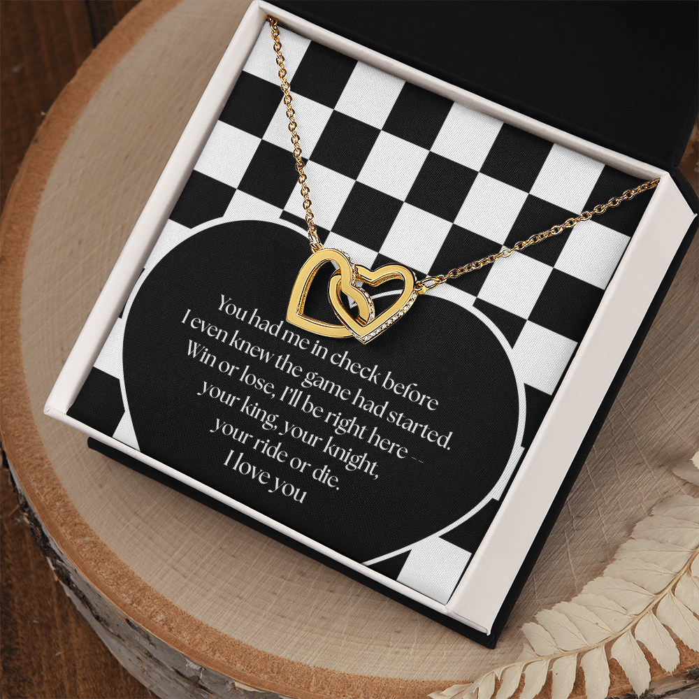 Interlocking Hearts Chess Necklace - From Your King