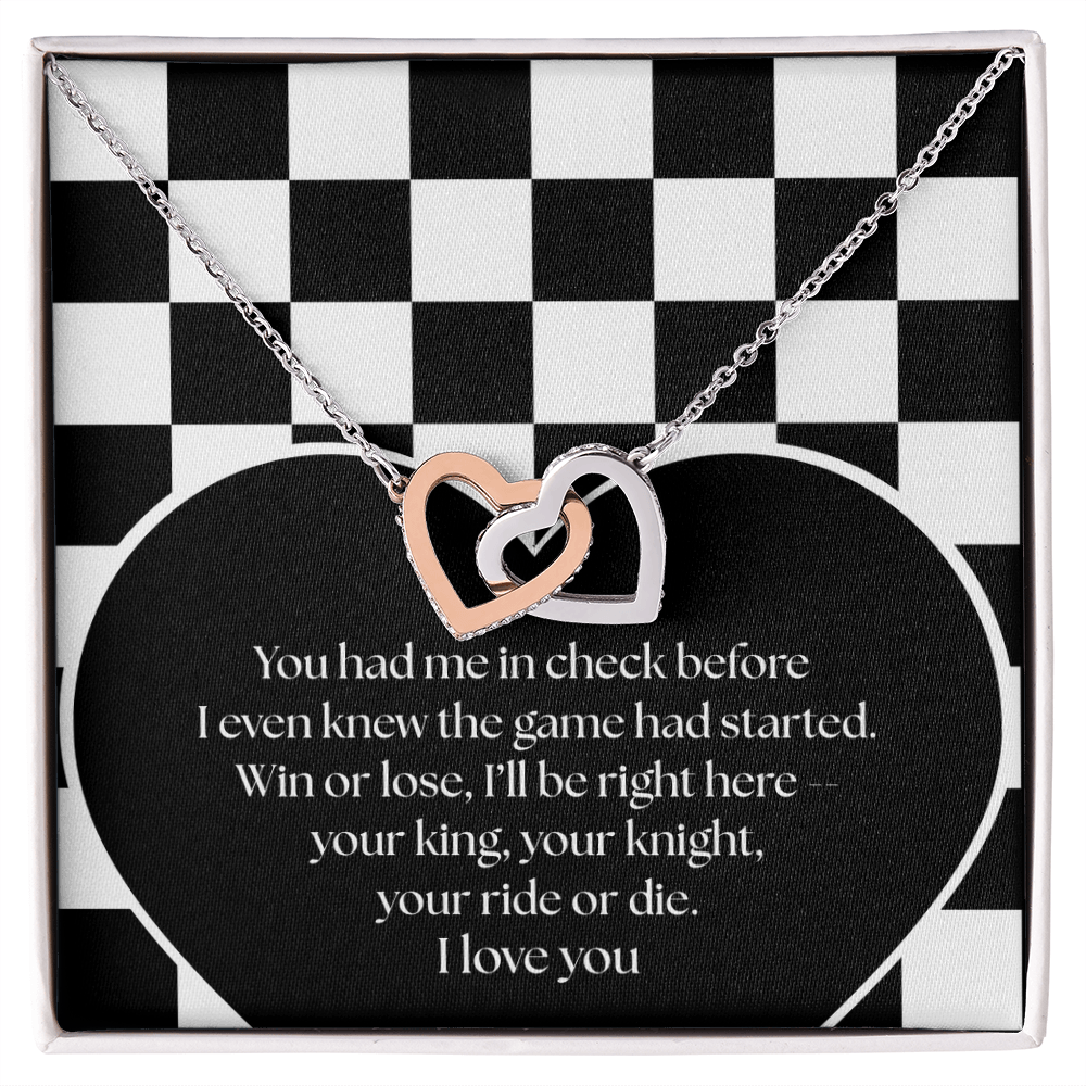 Interlocking Hearts Chess Necklace - From Your King