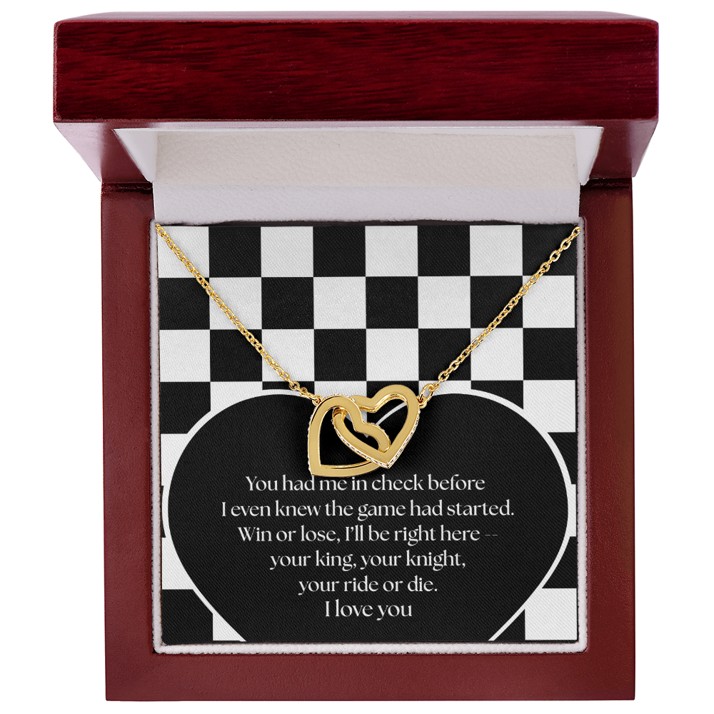 Interlocking Hearts Chess Necklace - From Your King