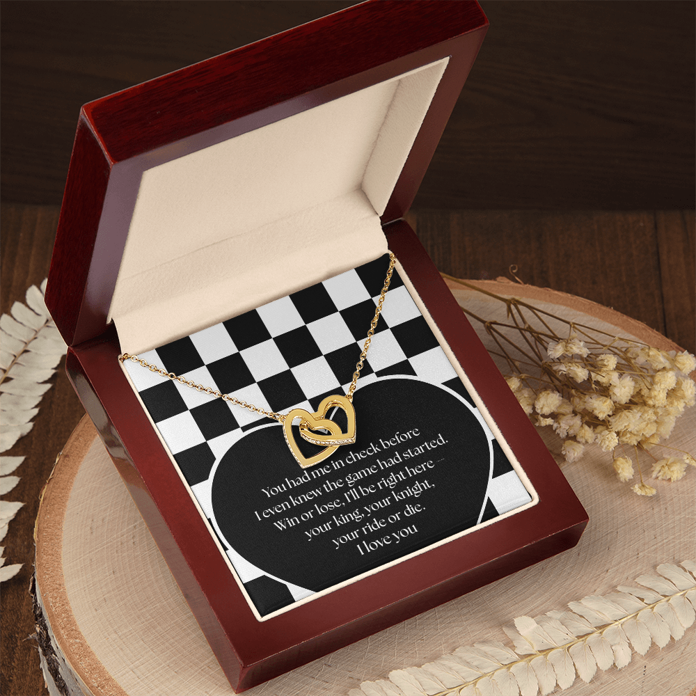 Interlocking Hearts Chess Necklace - From Your King