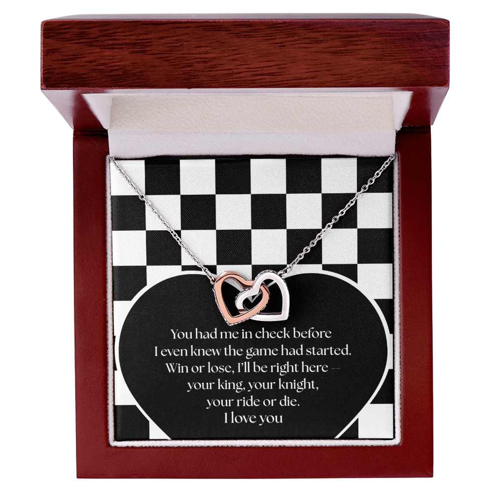 Interlocking Hearts Chess Necklace - From Your King