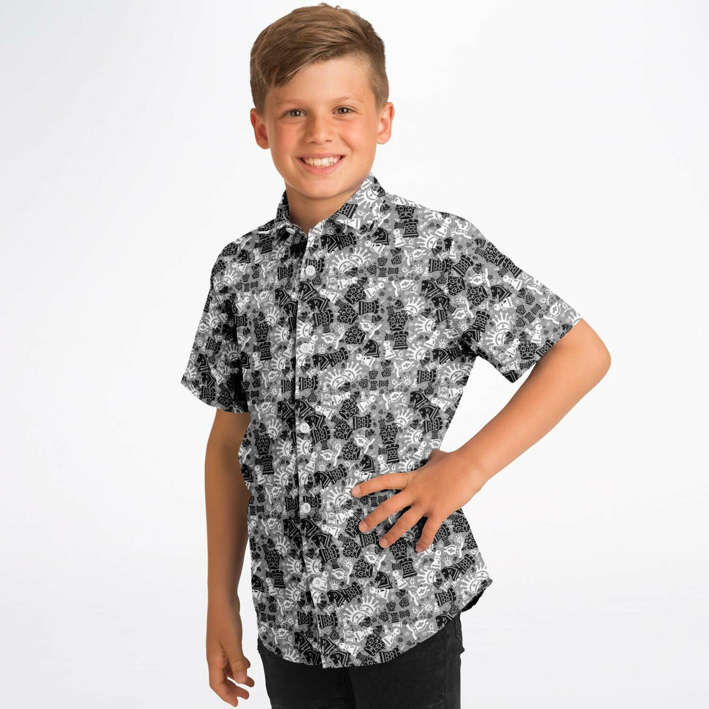 Kids/Youth Short Sleeve Button Down Shirt