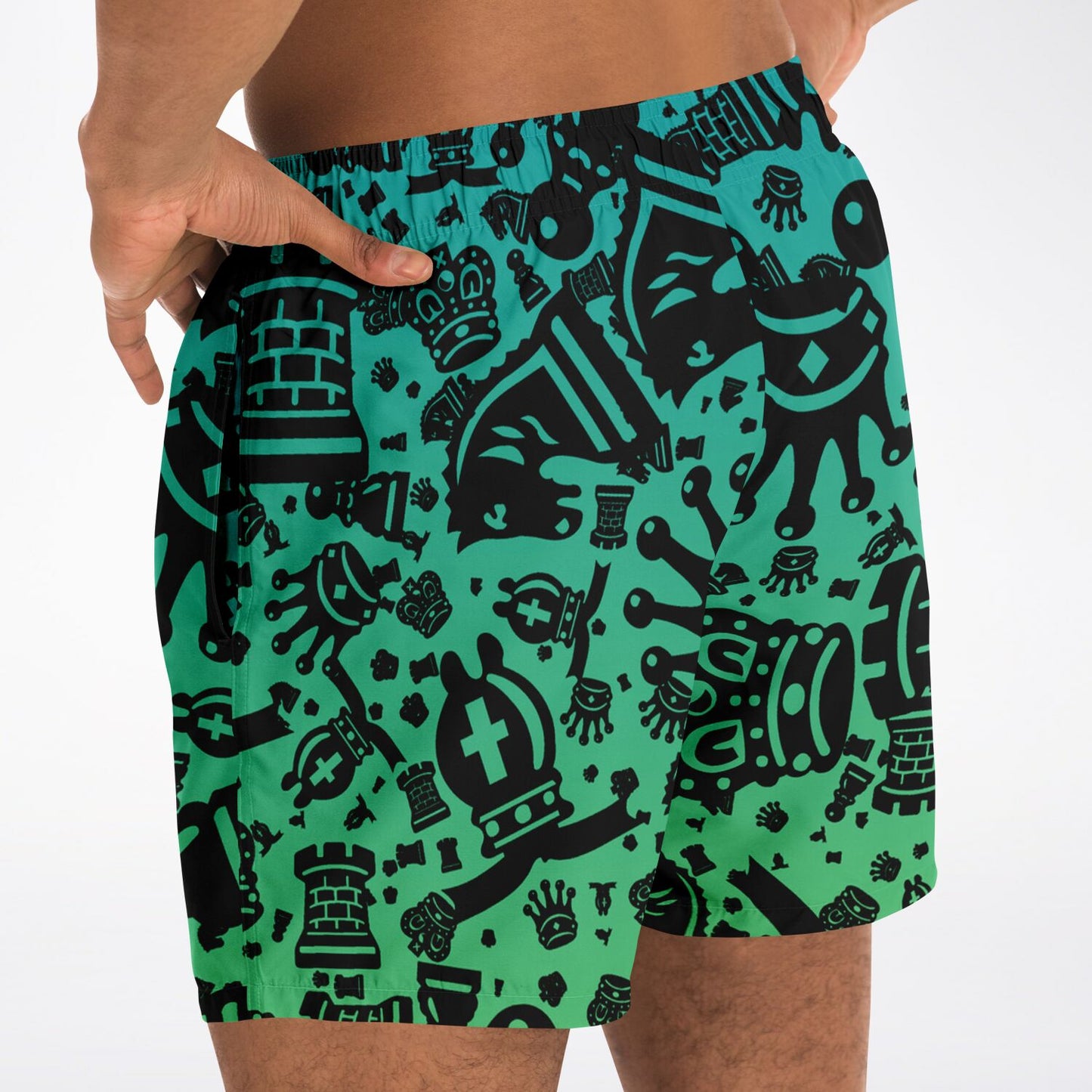 Men's Swim Trunks - Blue and Green