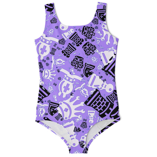 Kids One-Piece Swimsuit - Bold Lavender