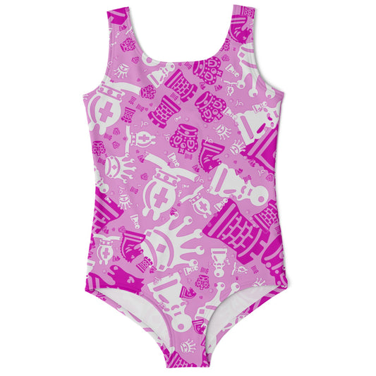 Kids One-Piece Swimsuit - Bold Pink