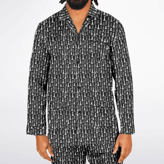 Men's Satin Pajamas - Black