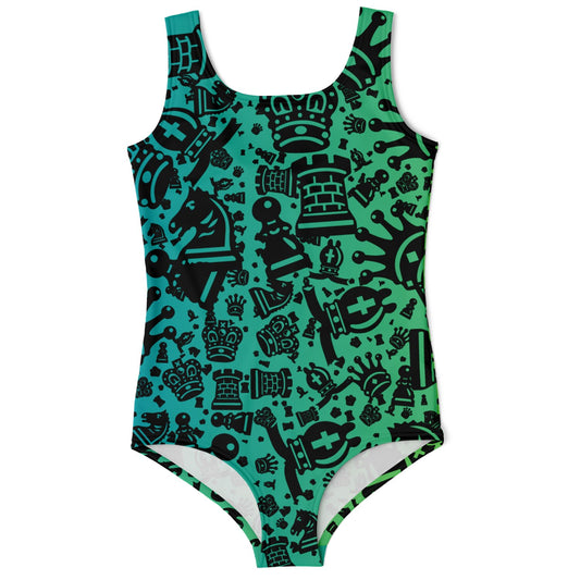 Kids One-Piece Swimsuit - Blue and Green